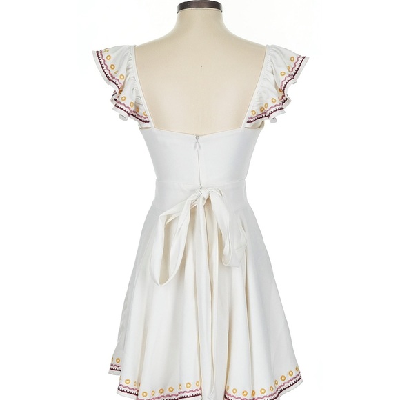 Tularosa White Ruched Ruffled Sundress - Picture 2 of 2